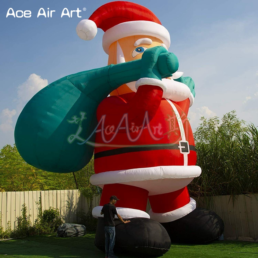 Giant Inflatable Santa Claus with Led Lights for Christmas Decoration or Advertising Promotion