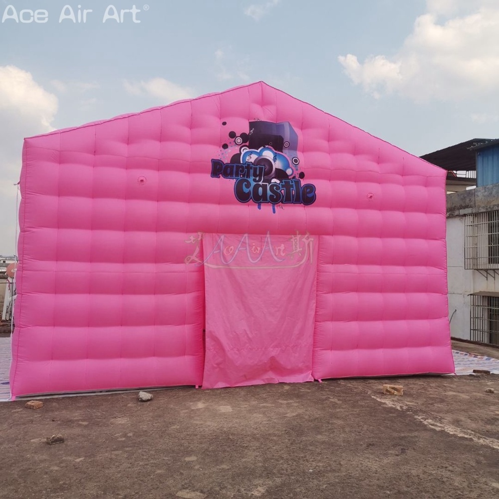 6x6x3.6mH or Customized Inflatable Nightclub Tent Pink Party Shed for Exhibition/Anniversary Celebration or Outdoor Advertising