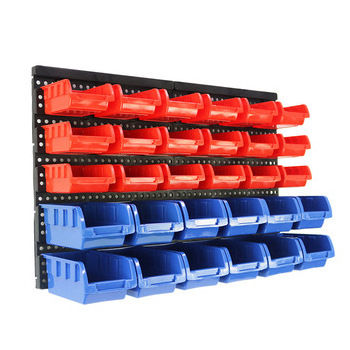 Spare Parts Shelving Organize with Plastic Bins for Garage, Shop, and Home Storage