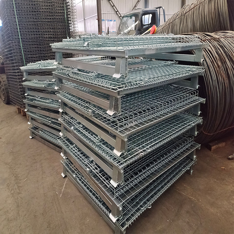 Stackable Wire Mesh Cage or stillage cage for racking system