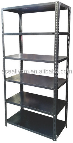 Steel slotted angle storage racks bolt less rivet shelving