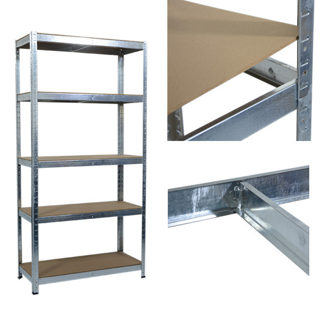 5 Tier Shelf Galvanised Warehouse DIY Garage Storage Rack Shelving Holder Unit