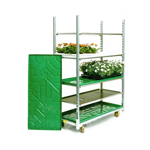 Greenhouse Garden Display Cart with Wheel Flower Trolley