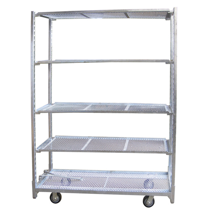 Garden Flower Cart Plant Container Trolley with 4 Shelves