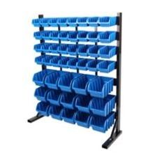 Spare Parts Shelving Organize with Plastic Bins for Garage, Shop, and Home Storage