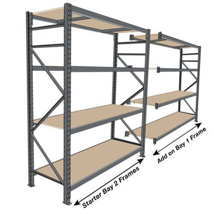 Warehouse storage medium duty rack system shelving hot seller 4 tier longspan shelving