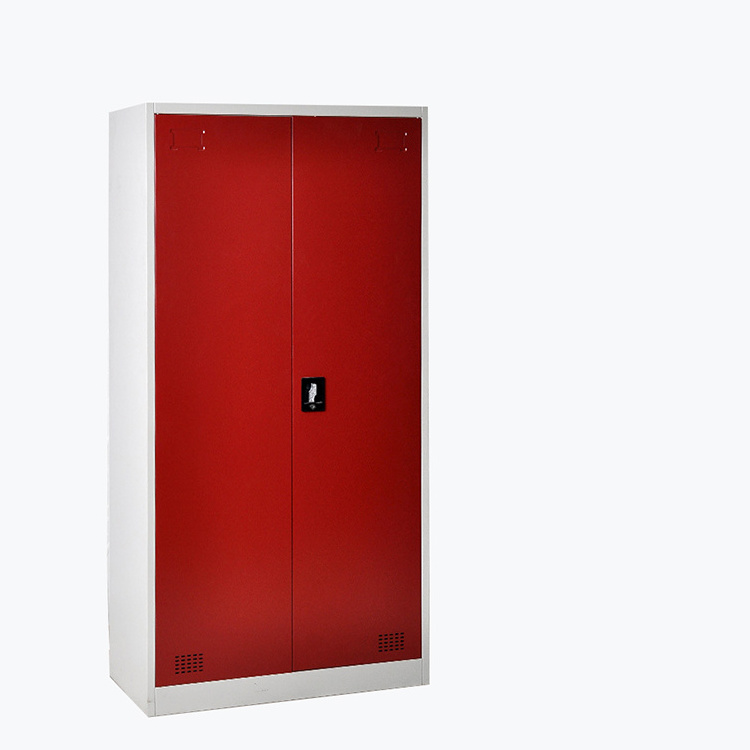 Red metal lockable outdoor storage cabinet football locker