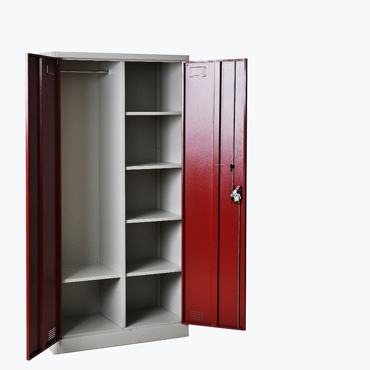 Red metal lockable outdoor storage cabinet football locker