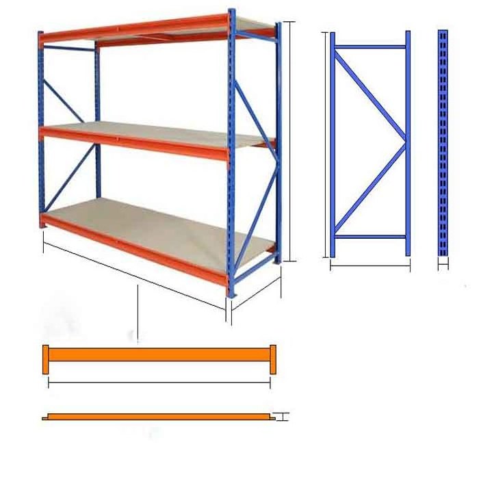 Warehouse storage medium duty rack system shelving hot seller 4 tier longspan shelving