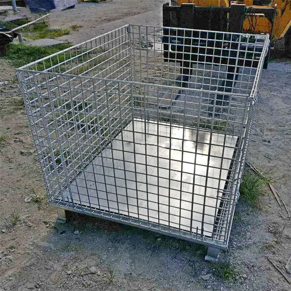 High Quality Durable Collapsible Steel Wire Mesh Pallet Container Cage after powder coated