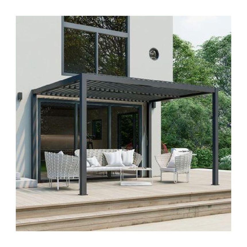 Automatic Patio Gazebo Aluminium Backyard Pergola Motorized Pergola Opening Louvred Roof for Sunshade