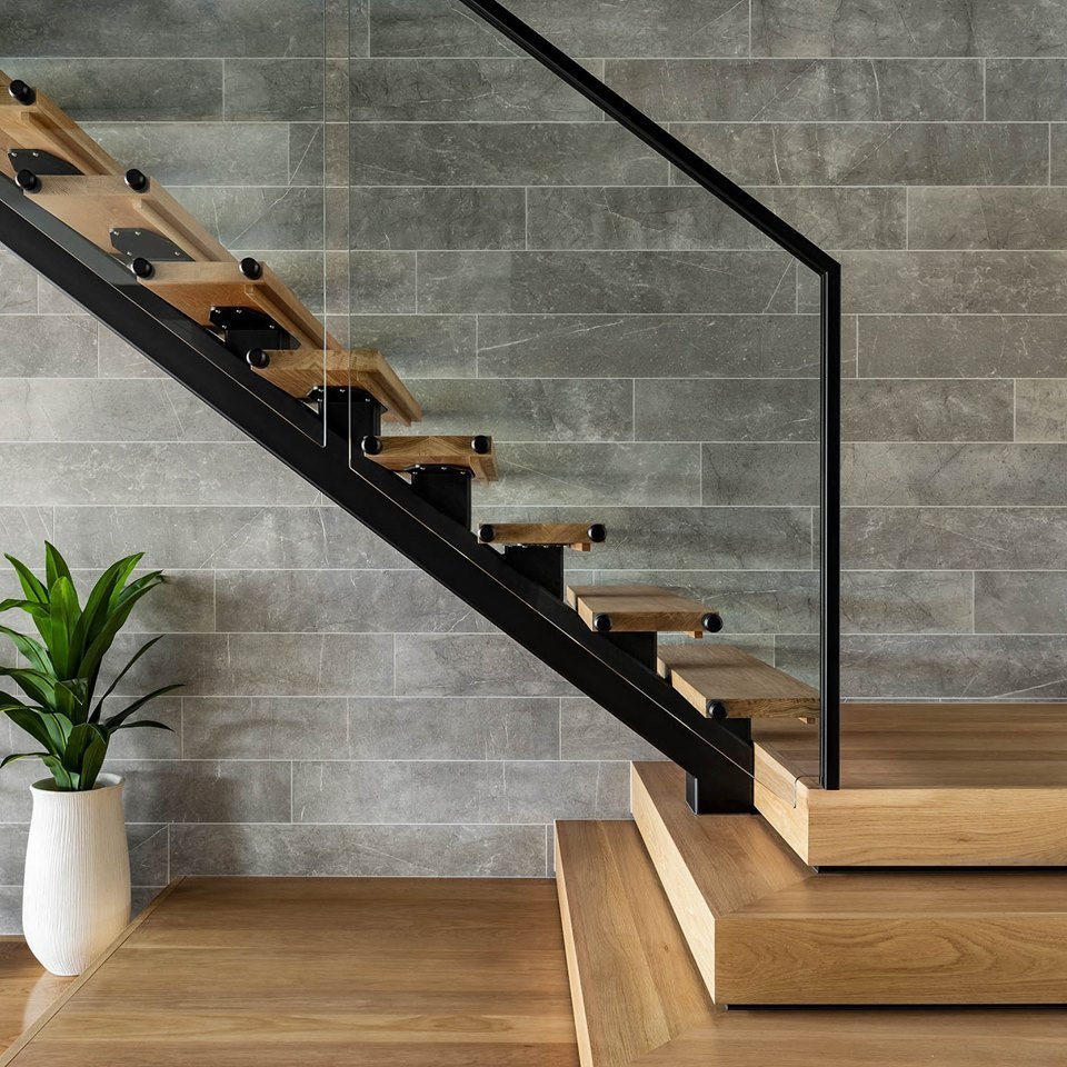 Metal Staircase Fabricated Steel Escalier Wood Treads Stair