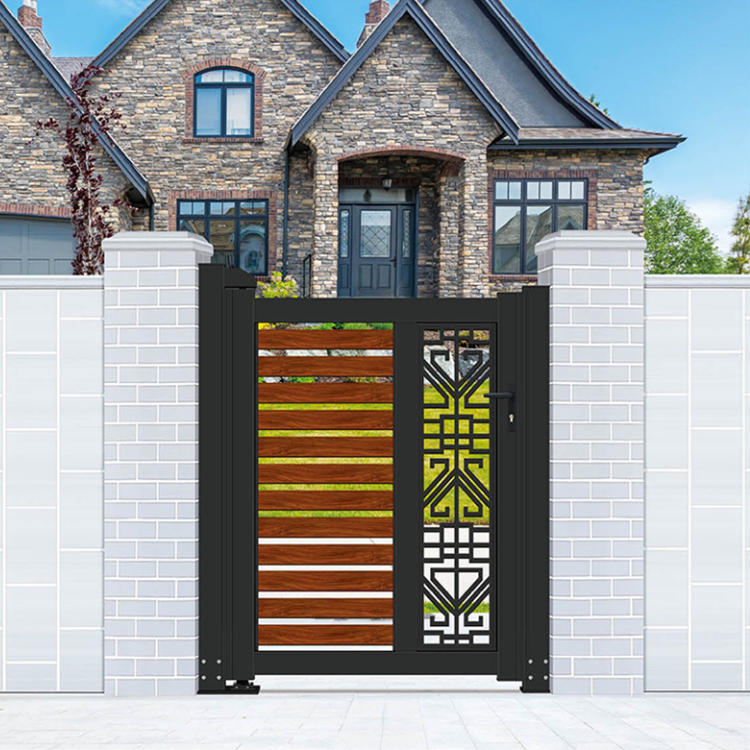 Ace Modern Customized Automatic Stacking Aluminum Sliding Fence Main Gate Front Designs Outside House Yard Aluminum Gate