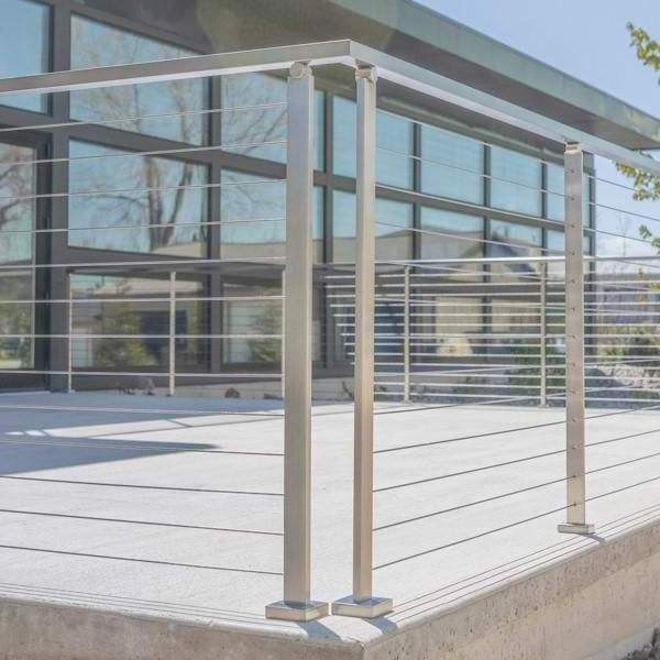 Outdoor Deck Wire Railing low cost Tensioning Stainless Steel Cable Balustrade Post System For Sale