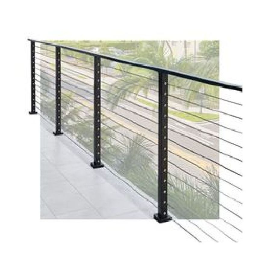 exterior balcony railing stainless steel hardwares and cable railing post