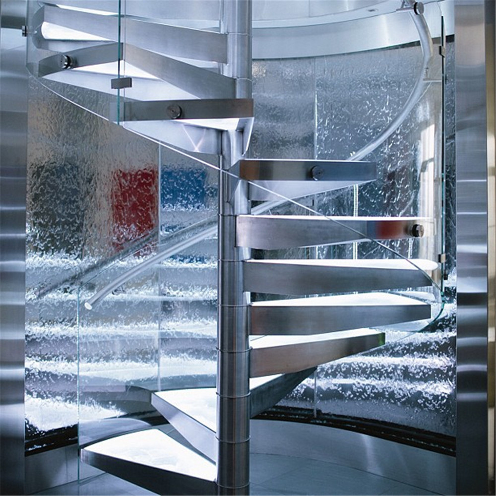 New arrival exterior spiral staircase prices with glass handrail design