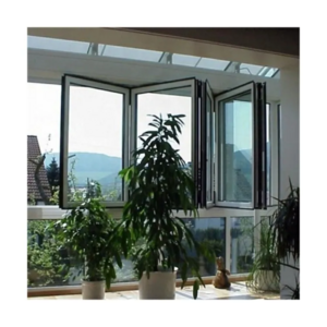 Aluminium Bi fold Window Horizontal Folding Local Window Modern Aluminum Full View Frameless Folding Glass Windows