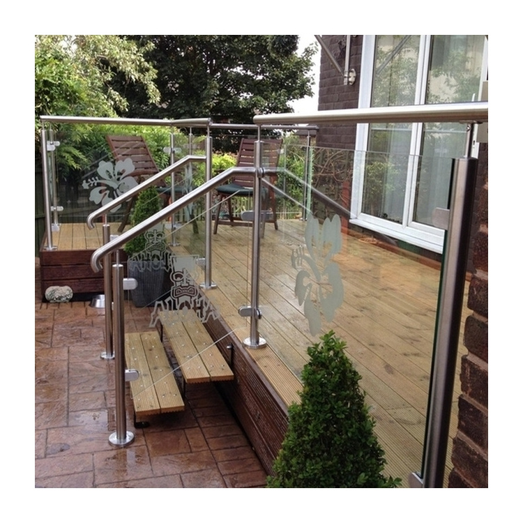 Balcony Terrace Stainless Steel Glass Railing Outdoor Ringhiera Vetro