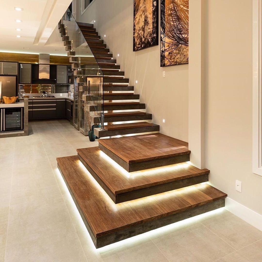 ACE Floating Stairs For Indoor Modern Wooden Invisible Mono Stringer Staircase