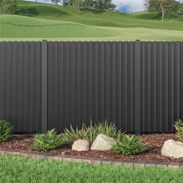 Ace Aluminum Fence Black Horizontal Aluminum Louver Garden Metal Fence Slats Panels Post Horizontal Aluminum Fence