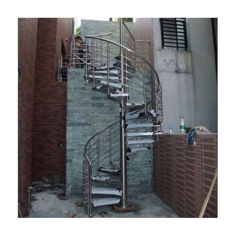 Outdoor Industrial Heavy Duty Galvanised Steel Spiral Staircase Fire Escape Steps