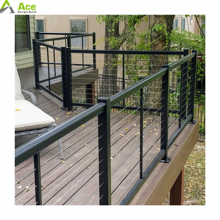 ACE modern galvanized metal picket square tube fence for outdoor