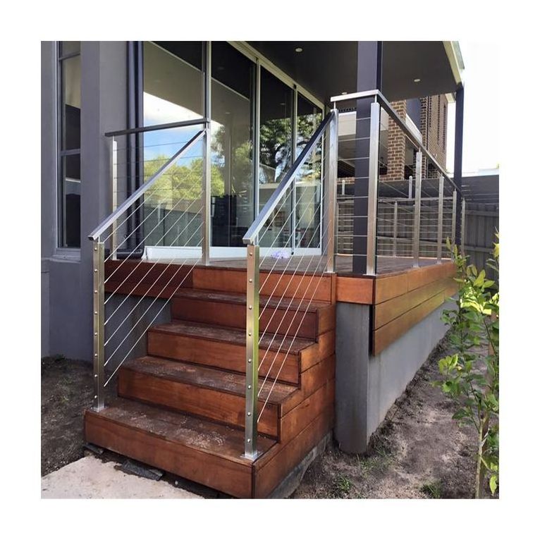 Modern Indoor / Outdoor Stainless Steel Cable Railing / Wire Balustrade for Stairs