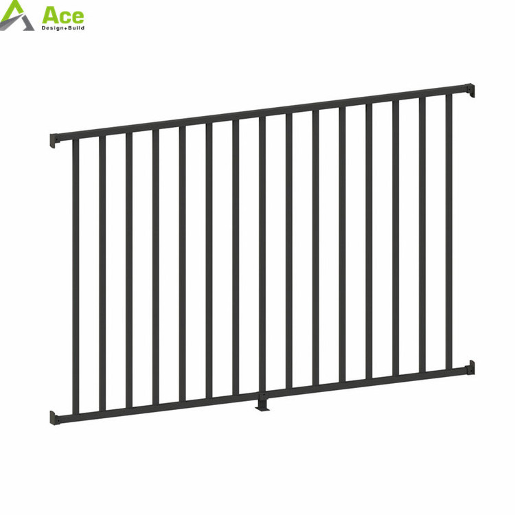 Ace Aluminum Railing Price Easy Install Outdoor Modern Black Factory Aluminum Slat Picket Railing System