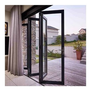 ACE Commercial Aluminum Frame Bifold Exterior Door Corner Accordion Folding Exterior Doors For Residential Modular House