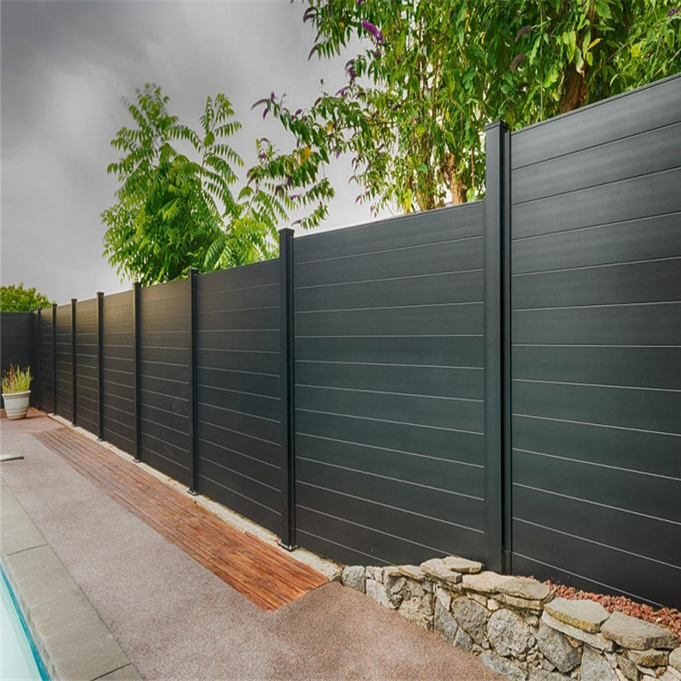 Ace Aluminum Fence Black Horizontal Aluminum Louver Garden Metal Fence Slats Panels Post Aluminum Fence Panels Outdoor