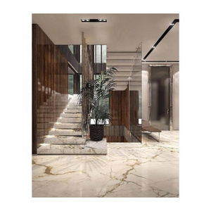 Ace  Stairs Modern Luxury Villa Hotel Marble Granite Stair Straight Floating Stairs