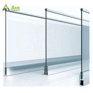 Balcony Terrace Stainless Steel Frameless Glass Railing For Outdoor