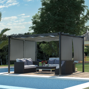 Ace Modern Design Patio Aluminium PVC Pergola with Sun Shade Canopy Outdoor Gazebos