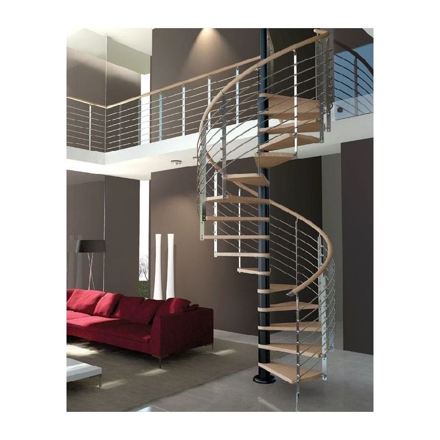 contemporary portable stainless steel spiral stairs with cover for outdoor