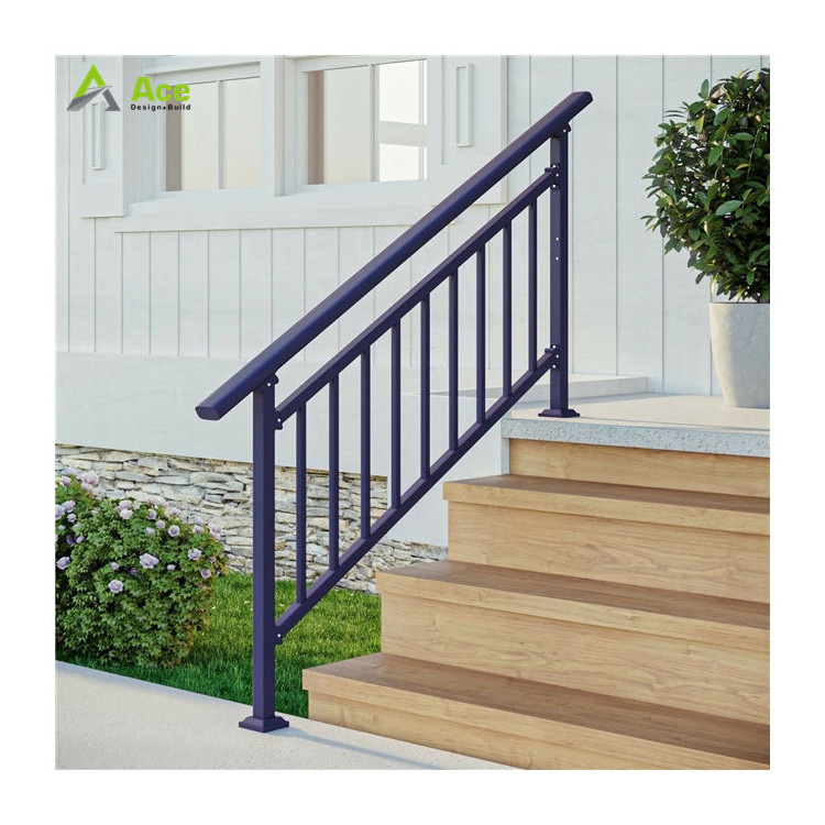 Ace Aluminum Railing System Aluminum Handrail Picket Railings Glass Balustrade Outdoor For Villa