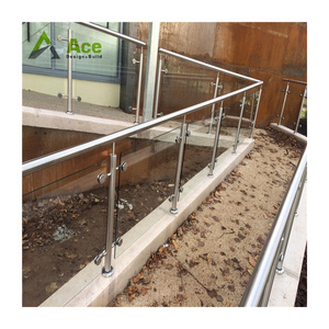 Ace Post Glass Railing Staircase Post Stainless Steel Frameless Glass Balcony Stair Railing