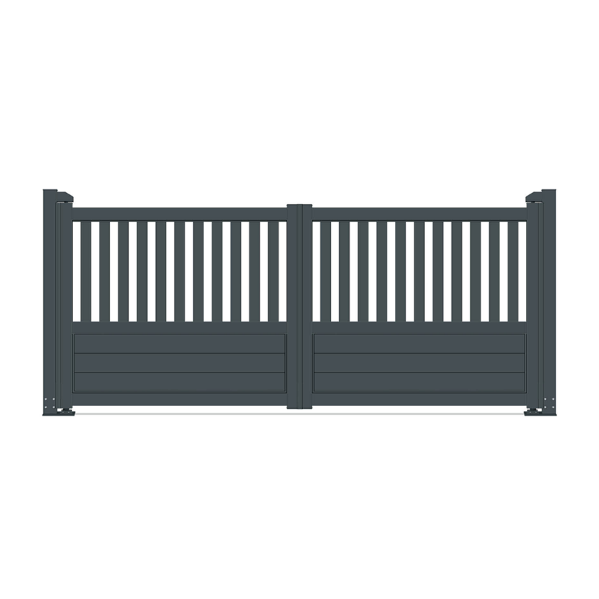 Ace Modern Security Garden Exterior Door Metal Aluminium Louver Sliding Fence Panels and Driveway Gate