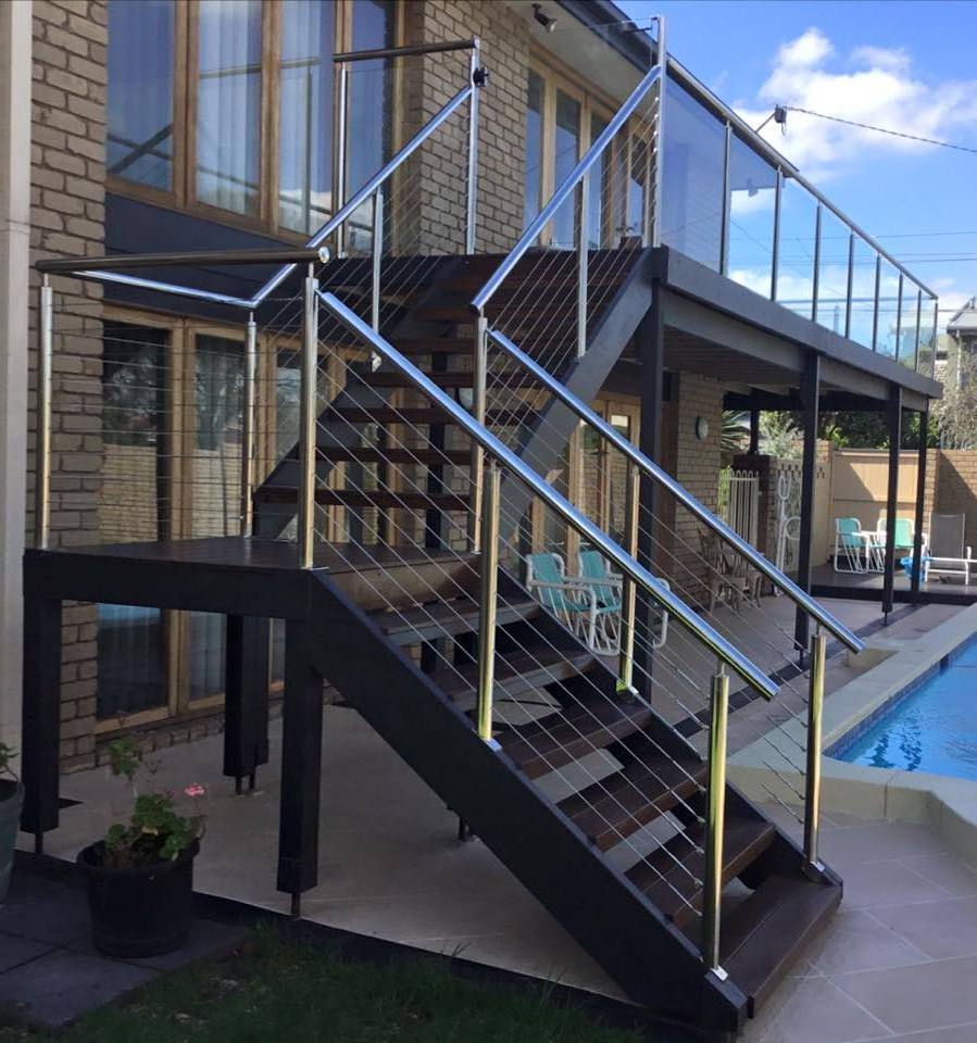 Modern Indoor / Outdoor Stainless Steel Cable Railing / Wire Balustrade for Stairs