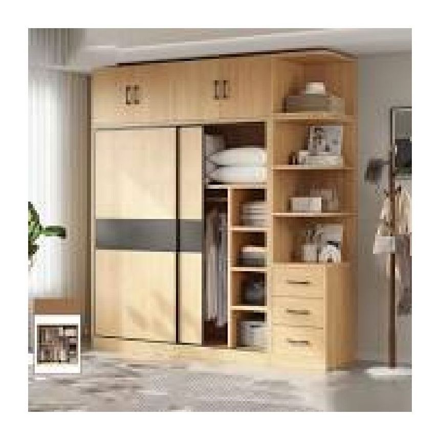 Wooden Wardrobe with Mirror New Design Wardrobe Bedroom Closet for Home