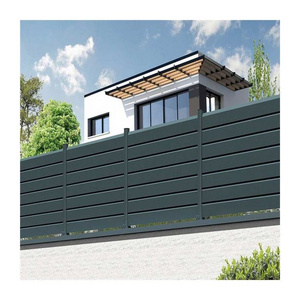 Ace Aluminum Fence Black Horizontal Aluminum Louver Garden Metal Fence Slats Panels Post Aluminum Privacy Fence