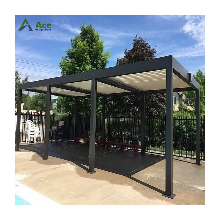 Ace Pergola Aluminium Outdoor Carport Structure Solar System Carport Pergola Kit Louvered Aluminum Pergola Parts