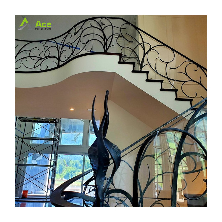 Ace Aluminum Railing System Hot Sale Custom Aluminum Balcony Deck Picket Railing Balustrade Stairs Railings