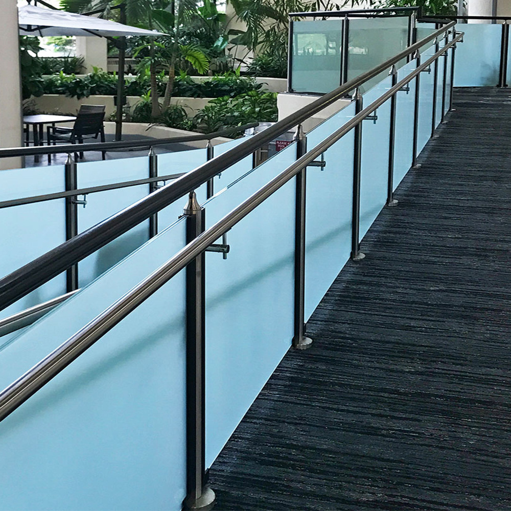 Good Quality Design Frosted Glass Stainless Steel Glass Balustrade for Terrace