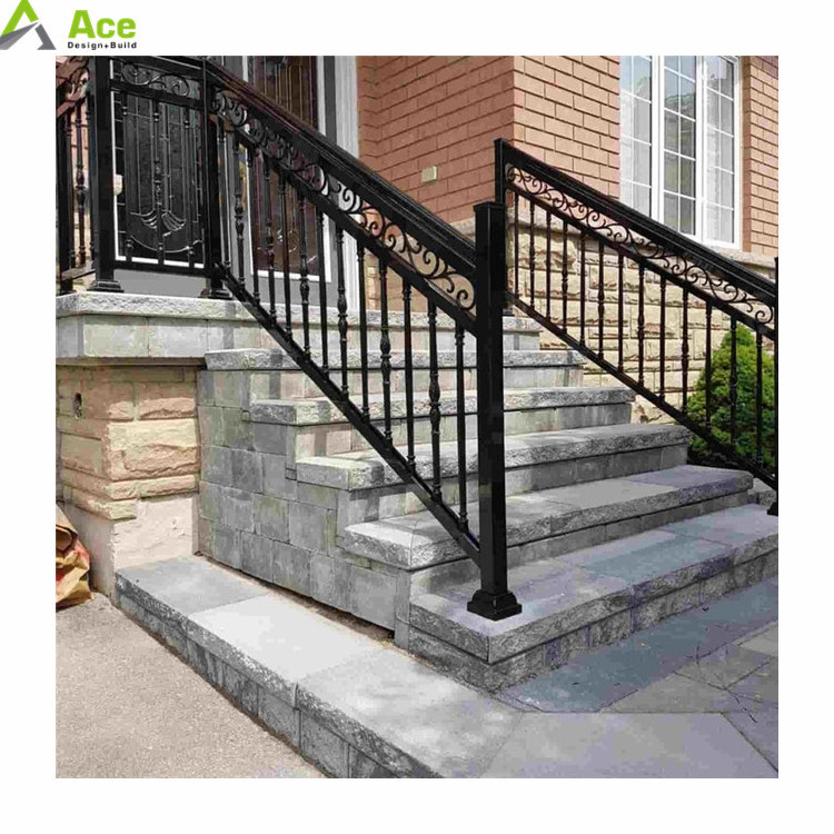 Ace Aluminum Railing Price Easy Install Outdoor Modern Black Factory Aluminum Slat Picket Railing System