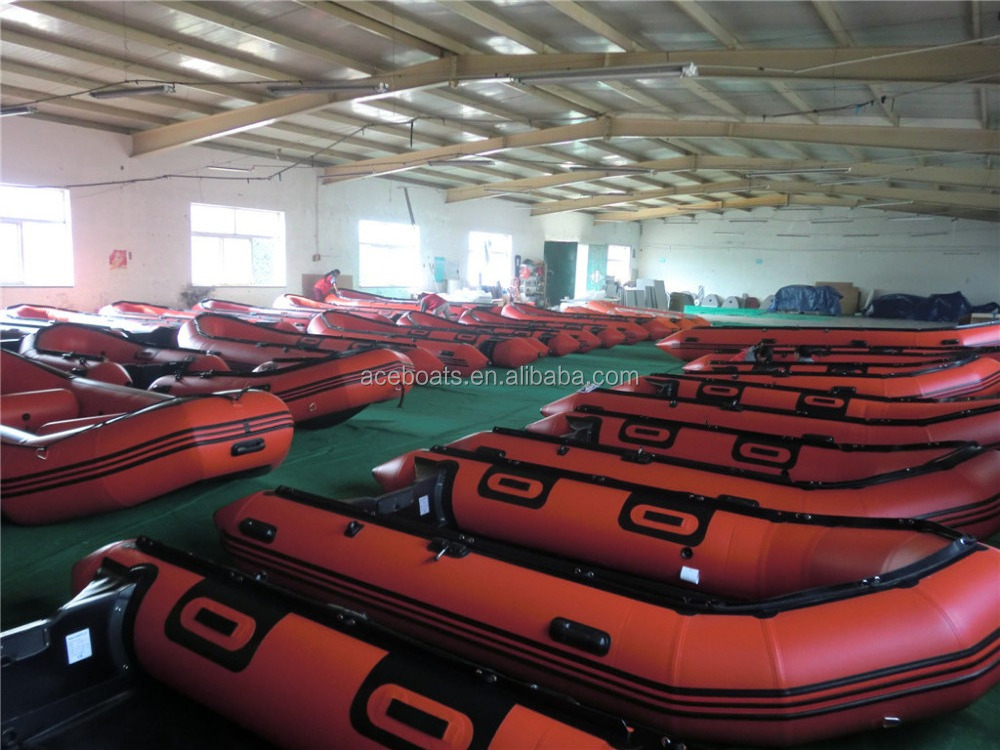 Factory Direct CE  12 Feet Engine  Inflatable Boat  Aluminum Floor 0.9mm PVC Hypalon Hull Fishing Boat For Sale