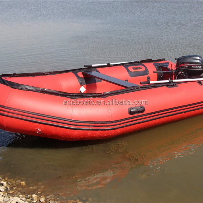 Factory Direct CE  12 Feet Engine  Inflatable Boat  Aluminum Floor 0.9mm PVC Hypalon Hull Fishing Boat For Sale