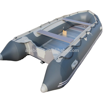 380cm/12'6" CE approved 6 persons durable aluminium floor inflatable fishing/rescue boat ASA-380 with outboard motor for sale!