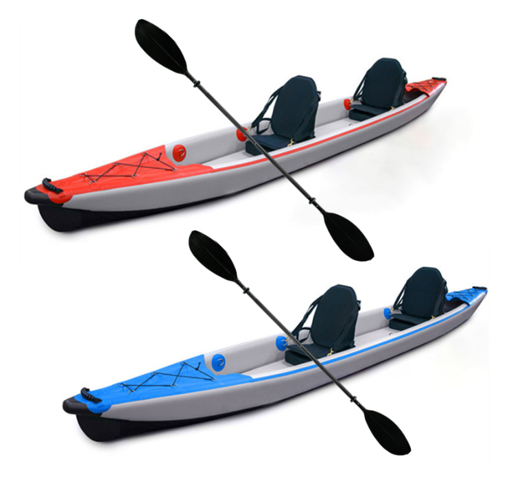 China Fishing Modular Sea Kayak 2 Person Factory Customized Drop Stitch Inflatable Kayak With Drain Hole