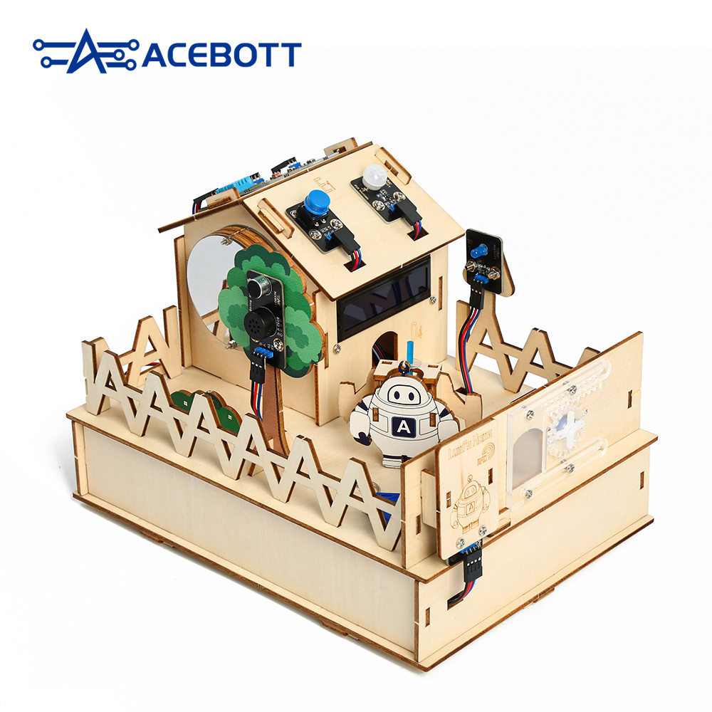 ACEBOTT DIY Smart Home Kit for Arduino Kit Robot Starter Automation Projects Wooden House Learning Kit for ESP32