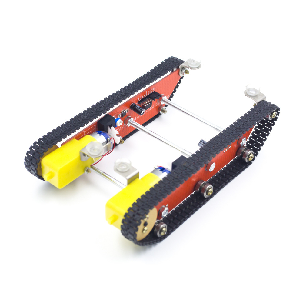 Tank Robot Smart Car Chassis + Acrylic Plate Track Integrated 2 Motors